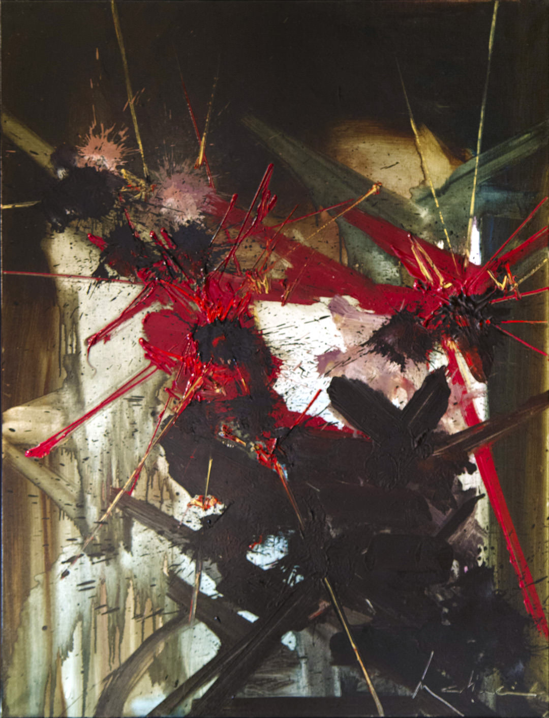 Three paintings of Mathieu shown at PAD Paris
